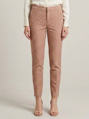 Zara Blush Coloured Floral Textured Jeans